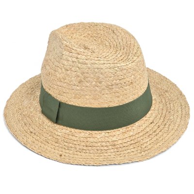 Słomiany kapelusz - Gårda Positano Fedora (naturalny/ciemnozielony)