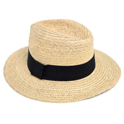 Słomiany kapelusz - Gårda Positano Fedora (naturalny/czarny)