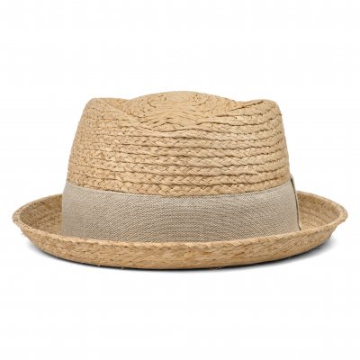 Słomiany kapelusz - Gårda Serreta Raffia Trilby (jasny naturalny/jasnoszary)