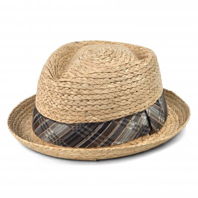 Słomiany kapelusz - Gårda Tarajal Raffia Trilby (jasny naturalny/szary)