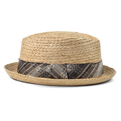 Słomiany kapelusz - Gårda Tarajal Raffia Trilby (jasny naturalny/szary)