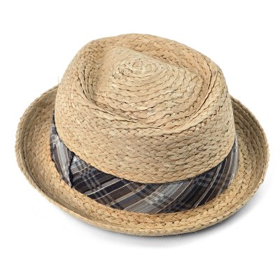 Słomiany kapelusz - Gårda Tarajal Raffia Trilby (jasny naturalny/szary)
