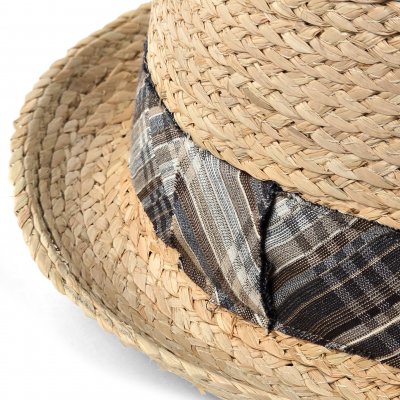 Słomiany kapelusz - Gårda Tarajal Raffia Trilby (jasny naturalny/szary)