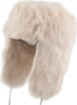 Trapper hat - MJM Ladies Rabbit Fur Hat (Off White)